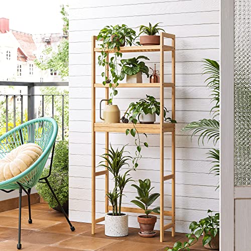 SONGMICS Over The Toilet Storage, 3Tier Bamboo Over Toilet Bathroom