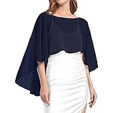 Womens Capelets Shawls and Wraps for Evening Dress Chiffon Capes Wedding Cover Up