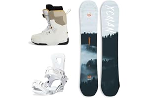 XCMAN Complete Men's Snowboard Package Cloudy Forest Premium Snowboard + M2 bindings + Boots All Terrain for Beginers
