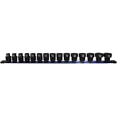 Astro Tool 78215 15-Piece 1/2" Drive Low Profile Nano Impact Sockets - Metric