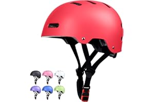 OUWOER Skateboard Bike Helmet for Adults Women Men Youth Kids (2-3-5-8-14+ Years Boys Girls) - Lightweight Multi-Sport Adjustable Helmets for Bicycle Skateboard Scooter Skate Cycling