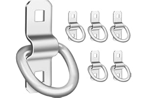 Onesnt D-Rings, Truck Tie Downs Anchor 3/8" Heavy Duty 6000 Pound Steel Tie-Down Ring for Loads on Trucks, Trailers, Boats, RV Campers, Vans;for Kayaks, Motorcycles, Deliveries, ATVs （Pack of 6）