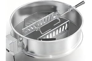 Shengyongh 22.9 inch Stainless Steel Rotisserie Ring Kit Comes with Charcoal Baskets for Weber 22.5" Kettle Grills and Most Similar Models