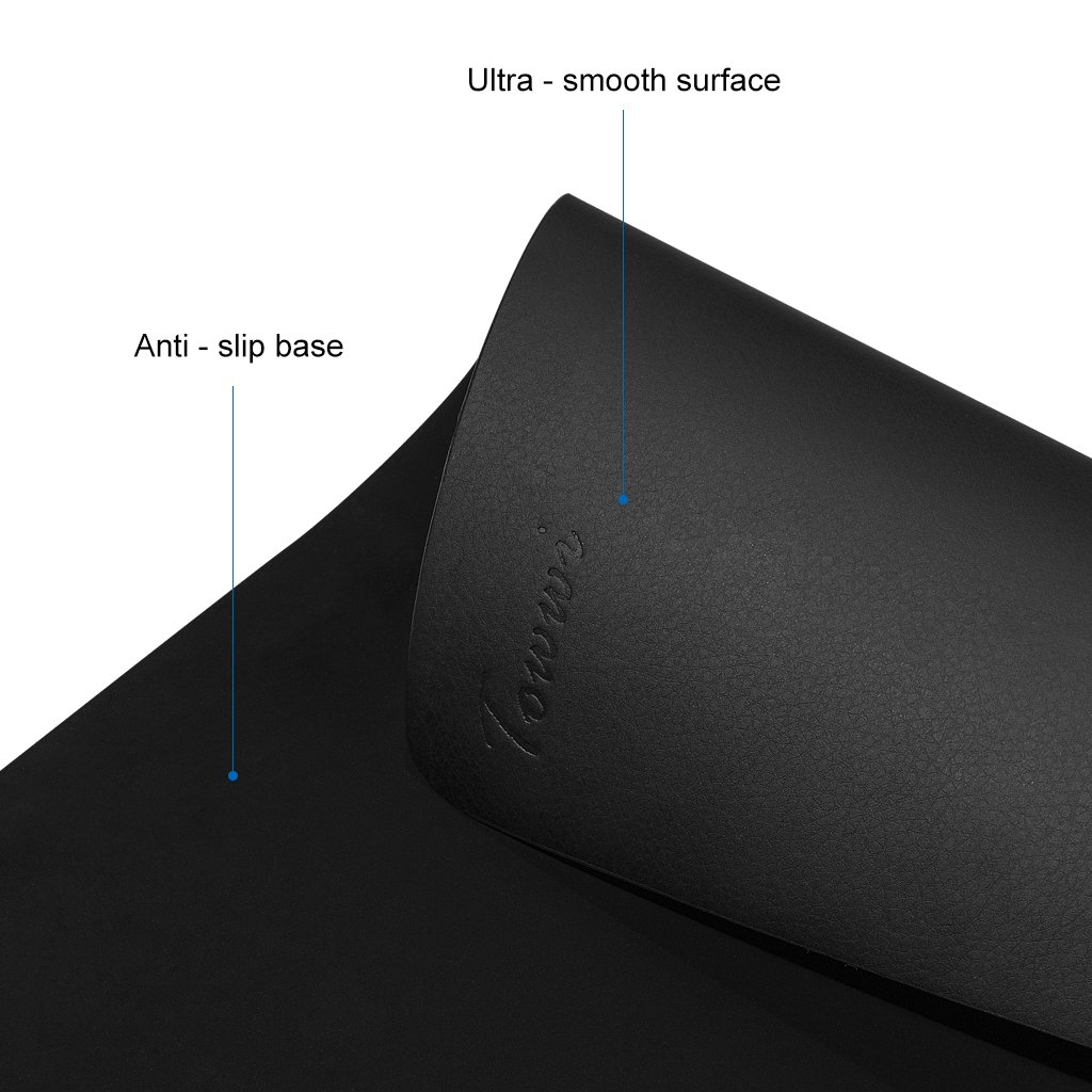 TOWWI Leather Desk Pad Protector 34”x17” Desk Blotter Pad, Waterproof Writing Desk Mat for Office Home