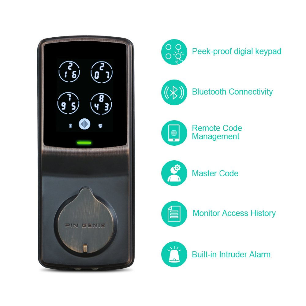 PIN Genie Keyless entry Smart Lock, Door Lock (PGD 728) with Discreet Peekproof 736902368954 eBay