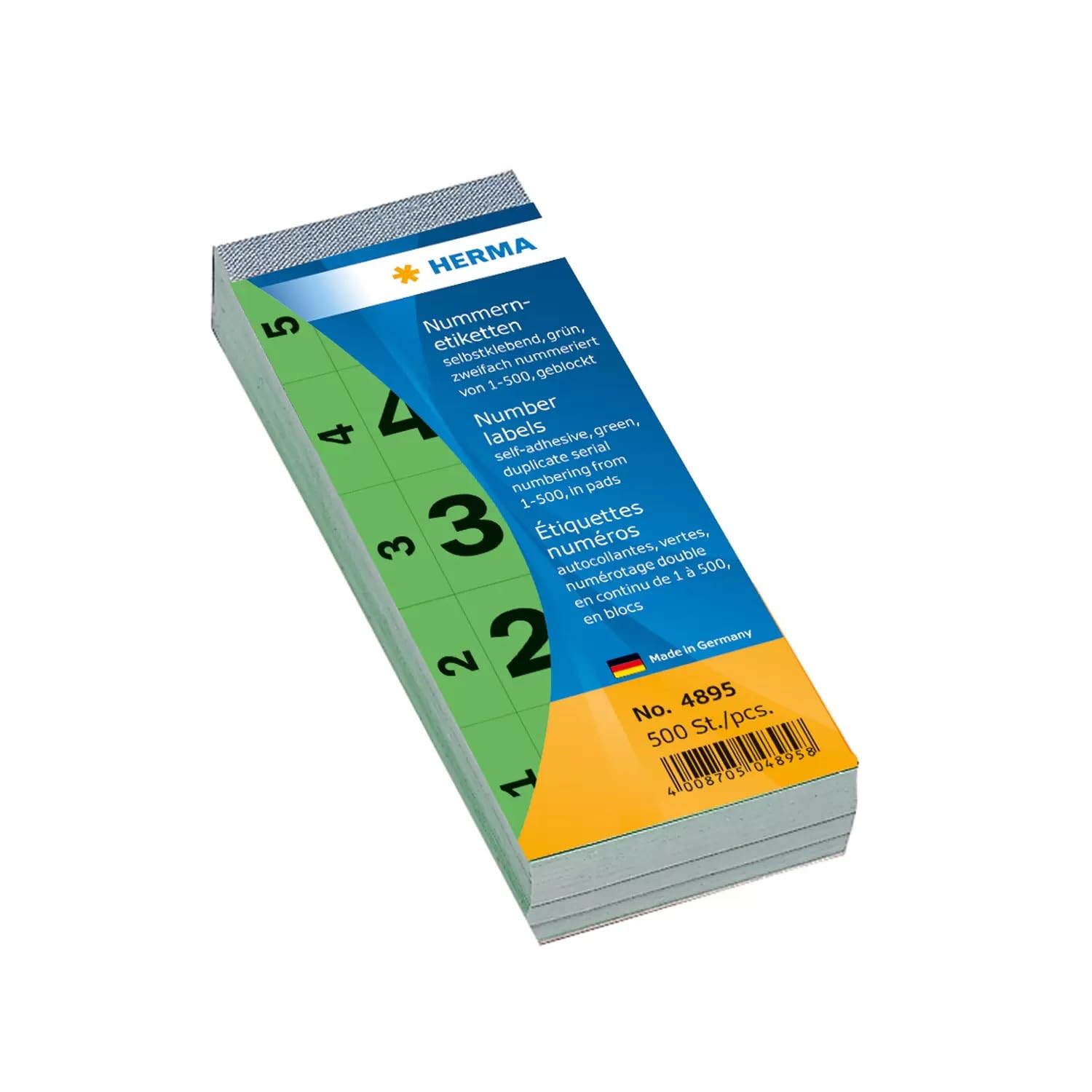 Herma 28 x 56 mm Self Adhesive Number Blocks - Green (Pack of 500)