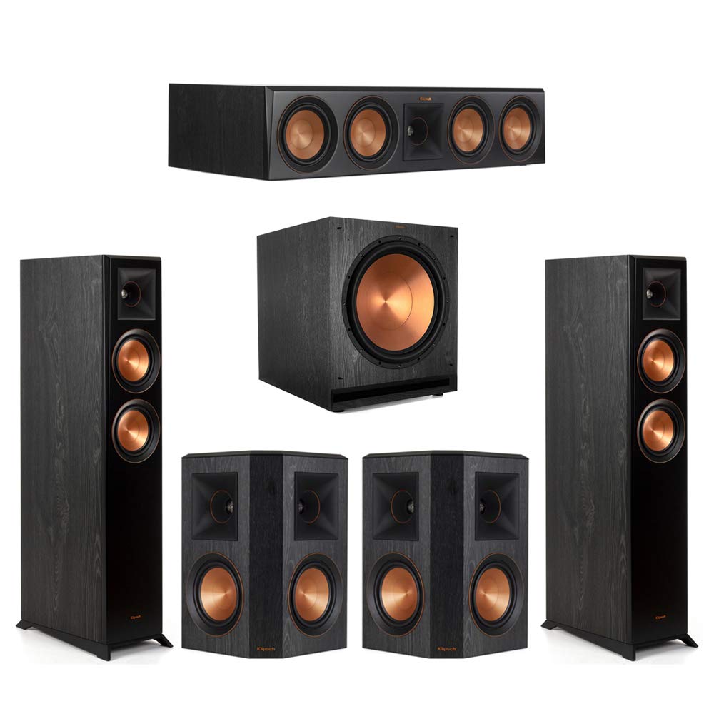 Klipsch 5.1 Ebony Home Theater System - 2 RP-5000F, 1 RP-504C, 2 RP-502S, 1 SPL-150 Subwoofer