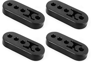 Wuyaoyao 4PCS Car Rubber Exhaust Hanger, 0.47" 4 Holes Adjustable Muffler Hanger, Exhaust Insulator Bushing Shock Absorber Bracket, Universal High-Density Tailpipe Damping Hanger