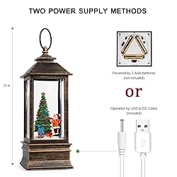 Christmas Snow Globe Lantern Water Glittering