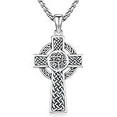 Hagkew 925 Sterling Silver Patron Saint Necklace Amulet Protection Pendant Religion Jewelry for Men Women With Stainless Steel Chain and Gifts Box