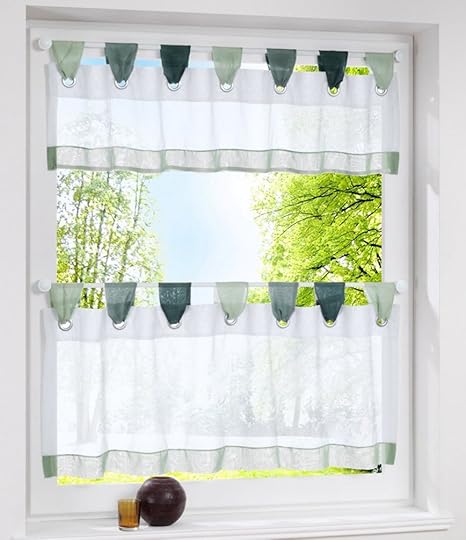 Buy 1 Pcs Half Window Curtains Window Tier Curtain Tier Semi Sheer