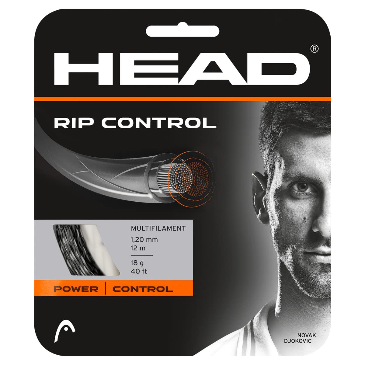 HEAD Unisex's Set Rip Control 05/06 Racquet String-Multi-Colour/Black, Size 17 — image 1