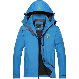 GIISAM Mens Windproof Jacket Waterproof Lightweight Mountain Sport Jacket for Men Hooded Windbreaker Raincoat