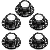 Chiffonade Potentiometer Knobs with Digital Dials Knurled Volume Control Caps 6mm Shaft 27mm Diameter Scale Plates for DIY Electronics Audio Equipment(5PCS)