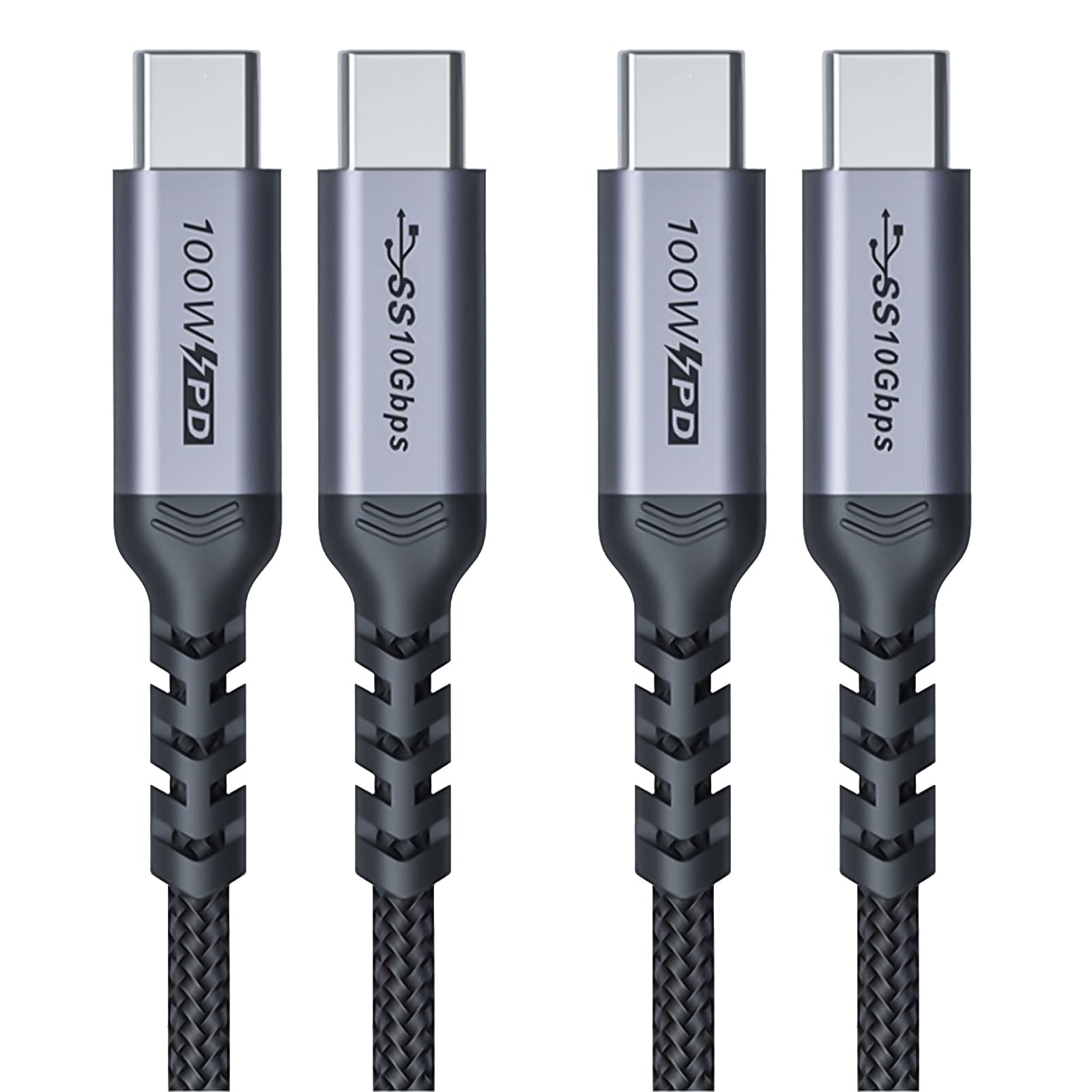 SUMPK 2m USB C to USB C 2 packs, 100W C to C Fast Charging Cable, Type C 3.1 Gen 2 10GBbps High Speed Data Transfer Quick Charge E-Marker Chip Cord, 4K@60Hz Video Output — image 1