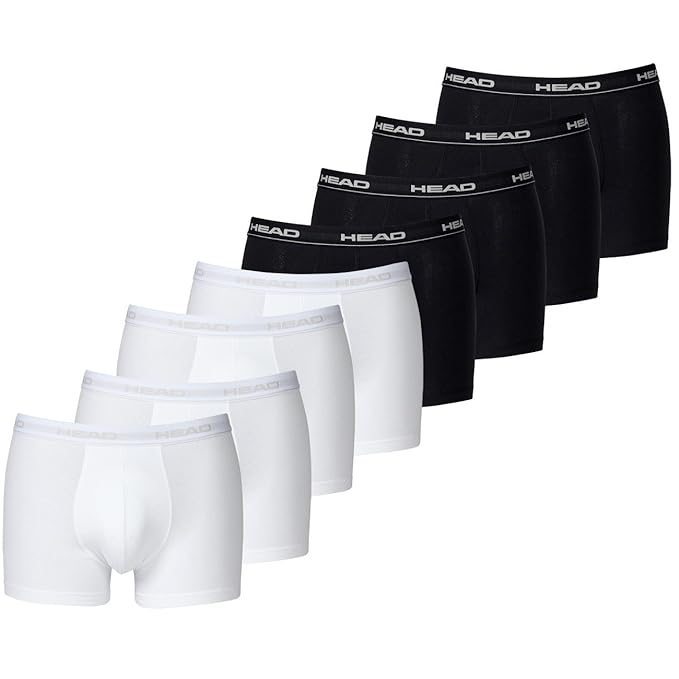 HEAD Men Boxershort 841001001 Basic Boxer 8er Pack 4x black 4x white, Gr. XL
