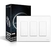 MOES Zigbee Smart Switch 3 Gang, No Neutral Wire, Require MOES Zigbee Hub | Single Pole Light Switches, Compatible with Home Assistant / Zigbee2MQTT, Work with Alexa Google Assistant, Remote Control