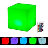 Topadorn LED Night Light Cube 5" Mood Lamp w/Remote, 16 RGB Color Changing & 4 Modes Glowing Table Light,USB Rechargeable Multi-Function Ambient Light for Kids, Home, Garden, Party Decor