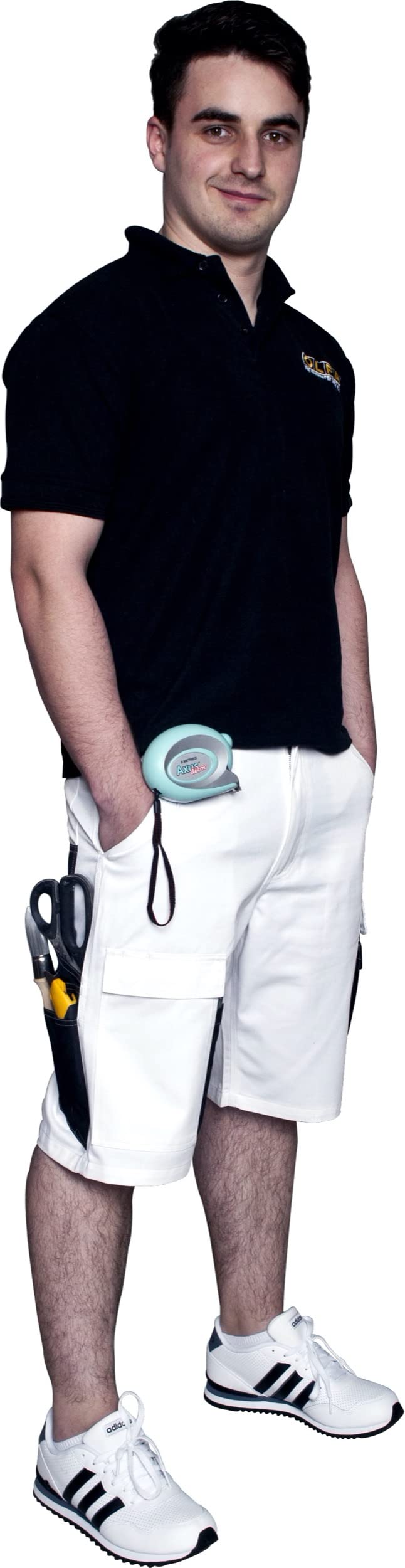 Axus Decor Painter's Shorts - 42 Inch, Mens White Cargo Shorts, Triple Stitched, Shrink Resistant & Comfortable Fabric, Multiple Pockets – Ideal for Painter & Other Workwear