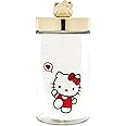 The Crème Shop x Hello Kitty Chic Reusable Glass Jar with Premium Soft Cotton Pads: Gentle Absorbent Ideal for Makeup Removal Skincare Routine Sensitive Skin (Reusable Jar + Premium Cotton Pads)