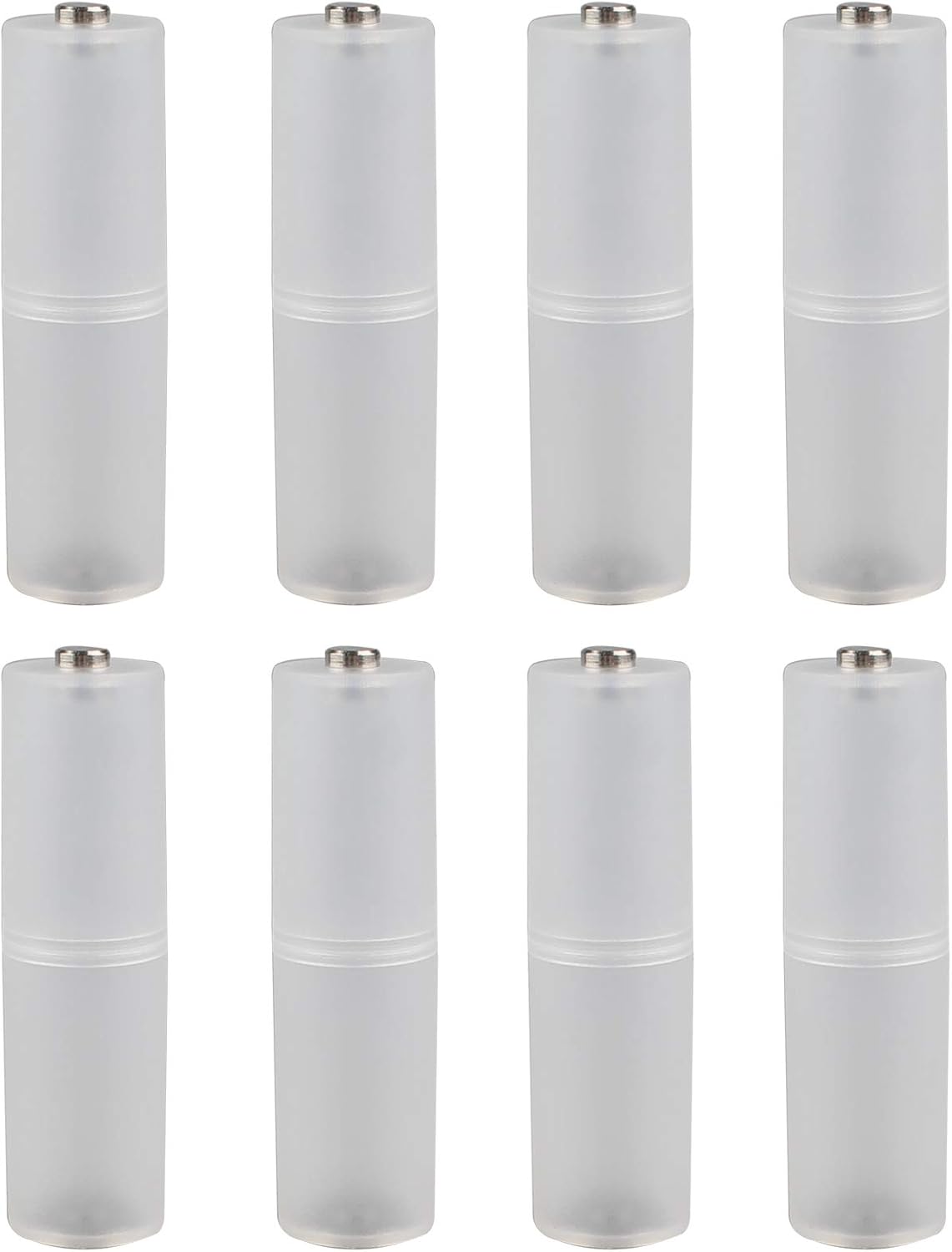 Futheda 8PCS AAA to AA Battery Cell Converter Adapter Universal Switcher Cylindrical Case Holder Box Transparent