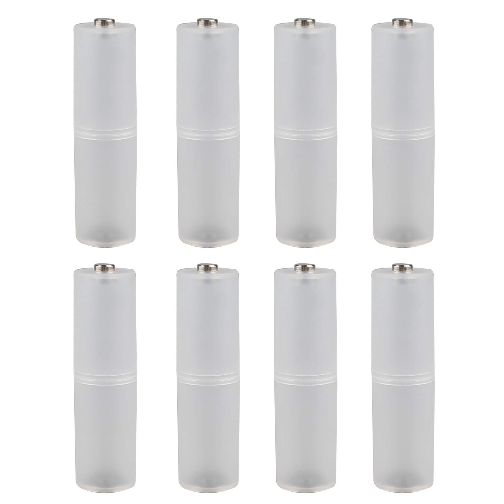 Futheda 8PCS AAA to AA Battery Cell Converter Adapter Universal Switcher Cylindrical Case Holder Box Transparent