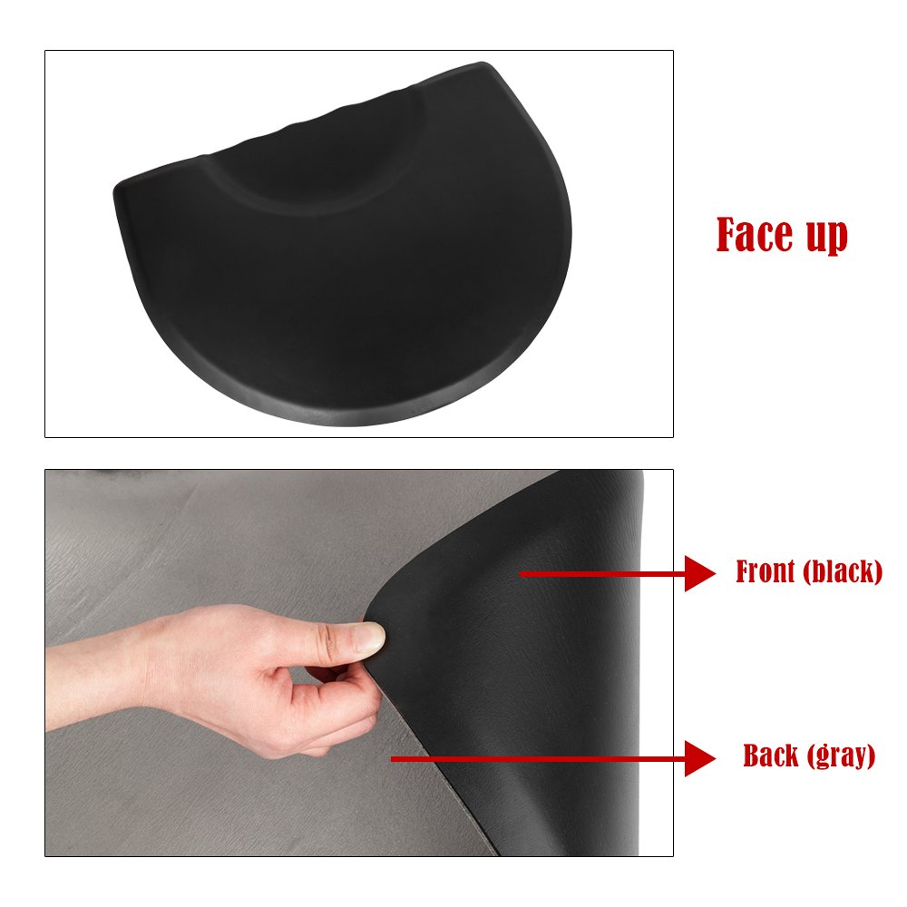 Mefeir 3' x 4' - 1 inch Thick Salon Anti Fatigue Mat for Hair Stylist, Semi Circle Comfort Barber Shop Beauty Floor Mats Under Styling Chair