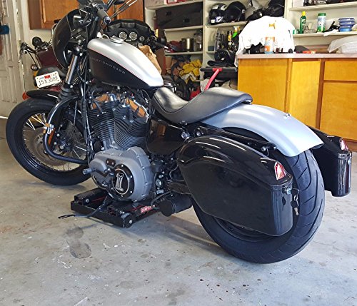 EGO BIKE Black Hard Saddle Bags Trunk Luggage w/Lights Mount Bracket Motorcycle for Yamaha Cruiser