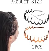 Couduan 2 Pcs Zig Zag Headbands Adjustable Non-Slip Hair Accessories Women’s view 2
