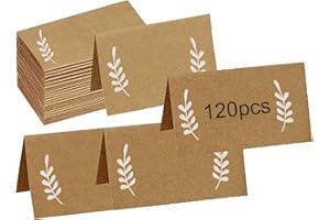 Facune 120 Pack Table Place Cards, Rustic Kraft Tent Paper Cards For Wedding Thanksgiving Christmas Holiday Easter Catering B