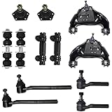 Detroit Axle - 12 Piece Front Suspension Kit - 2 Upper Control Arms, 2 Lower Ball Joints, 2 Sway Bar End Links, All 4 Inner &