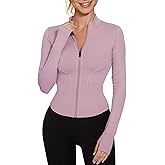 LUYAA Women's Workout Jacket Lightweight Zip Up Yoga Jacket Cropped Athletic Slim Fit Tops