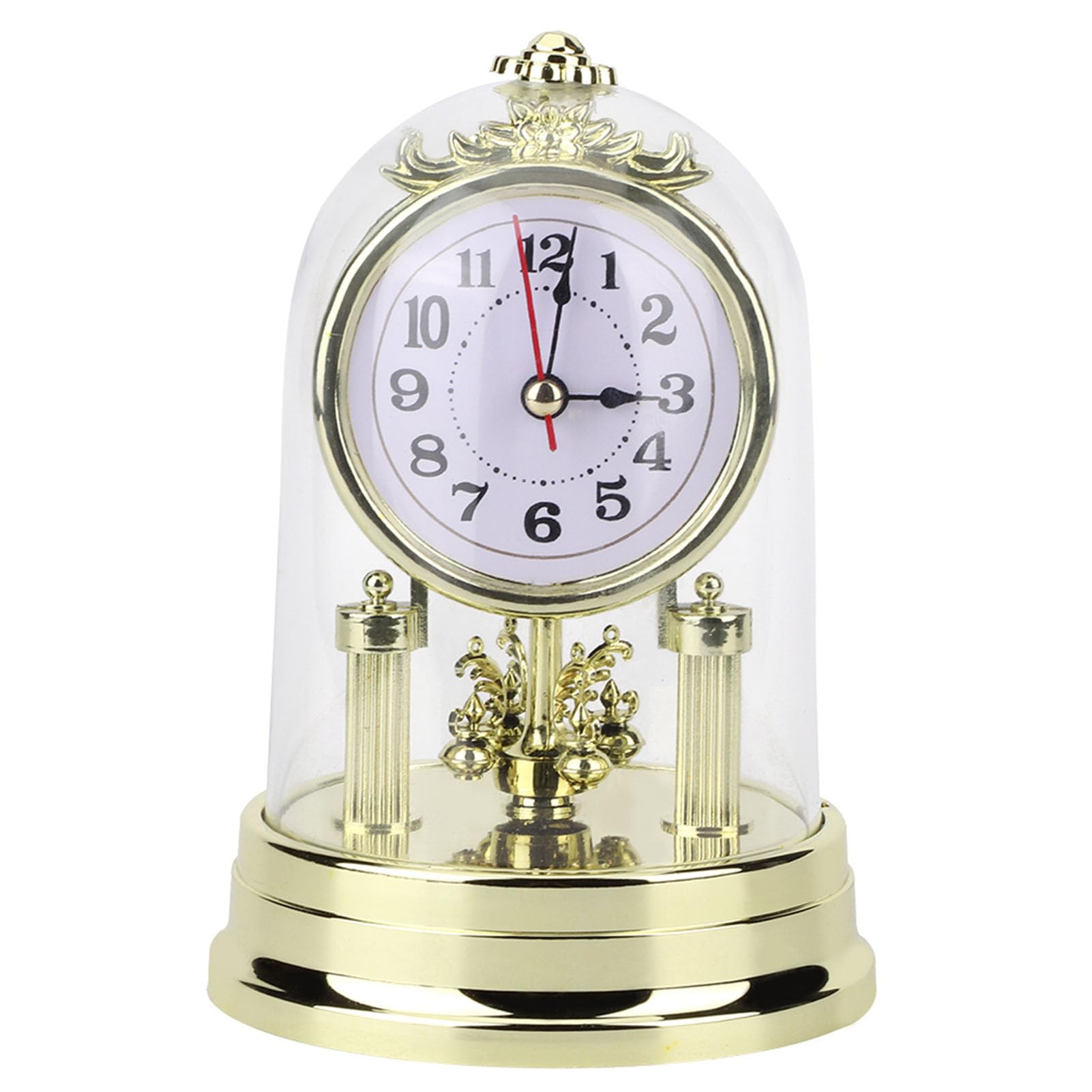 Cocoarm Gold Table Clock European Retro Living Room Clock Antique Gold Table Clock Silent Desk Clock Mantle Piece Clocks for Living Room Home Office Hotel Ornament 4.3 X 6.7in (Gold)