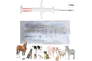 Manruta Microchip ID Implant Kit 60 Pack 2.12X12mm,Use for Dogs Cats Horses Pigs Cattle Sheep and Other Animal's Management and Registration Online