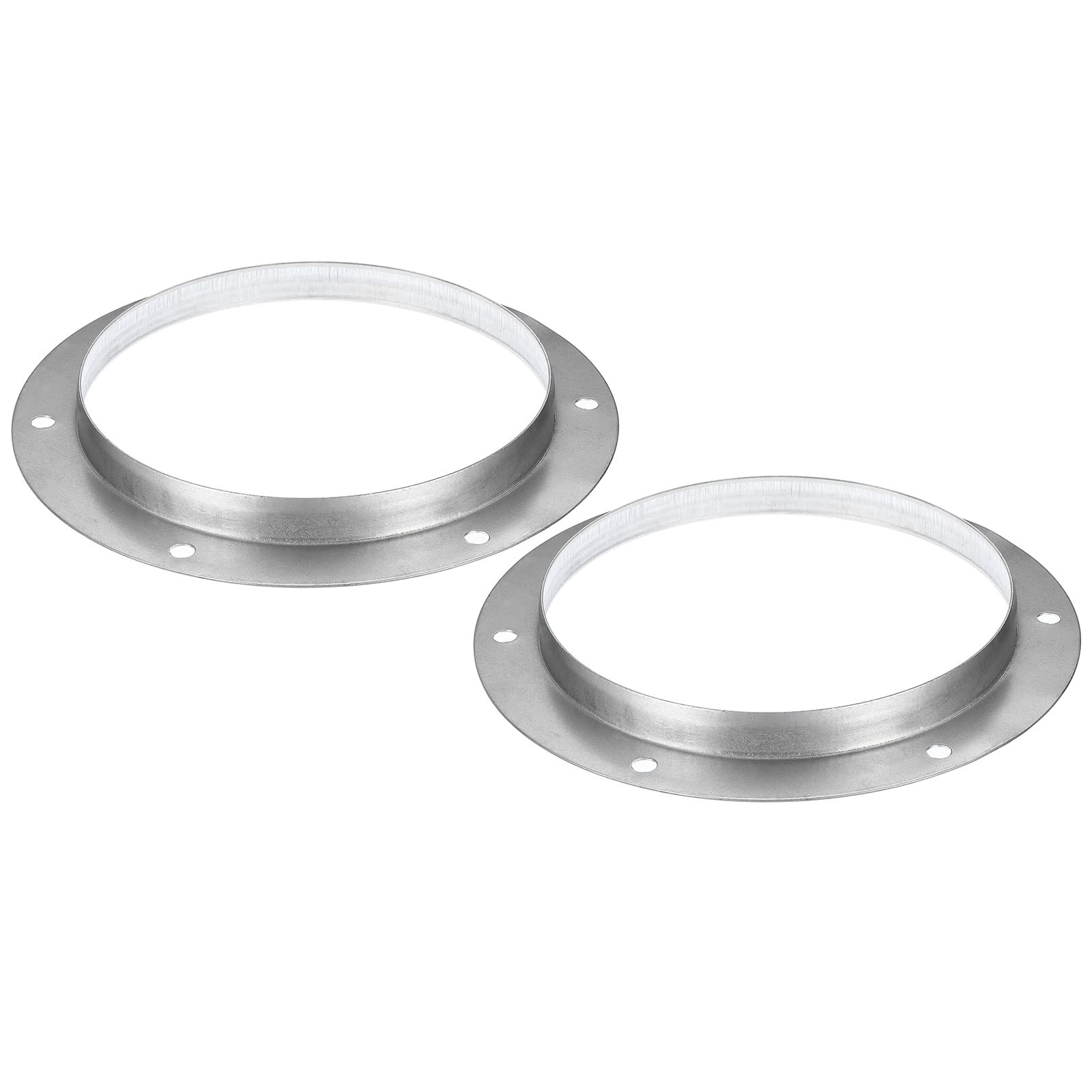 PATIKIL 7" Duct Connector Flange, 2 Pack Metal Straight Pipe Exhaust Flange Duct Mounting Plate for Heating Cooling Ventilation HVAC System