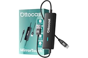 OTTOCAST Mirror Touch with Wireless Carplay Adapter, Mirror & Watch Any APP on The Car Screen, such as YouTube Netflix Tiktok Disney+ etc, Control phone on car screen for car has factory-wired CarPlay