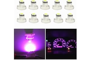 WLJH 10x Pink T3 Neo Wedge Led 3030 SMD Chip 8mm Base Led Car Instrument Cluster Led Light Dashboard Gauge Bulb HVAC AC Heate