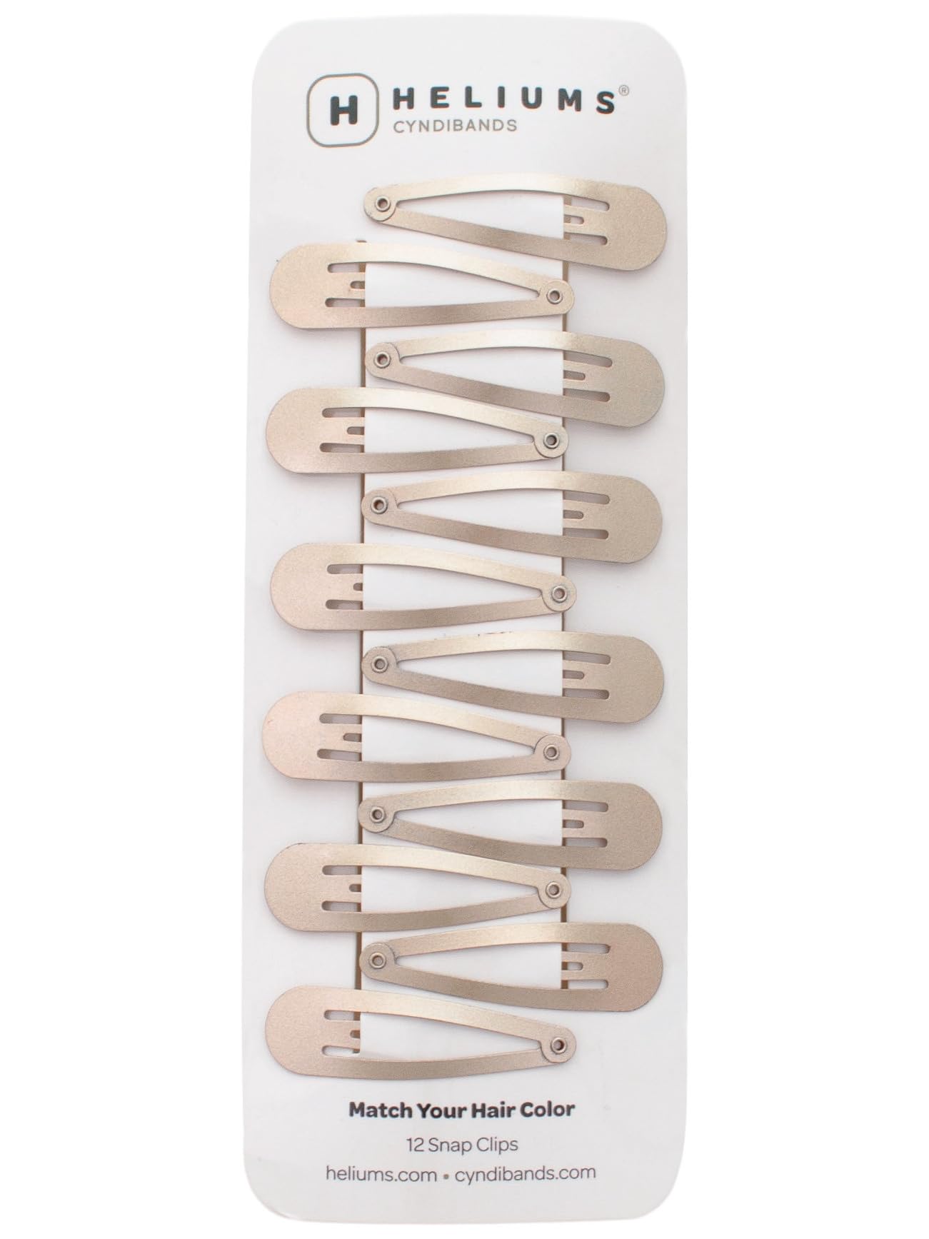 Heliums Snap Clips - Ash Blonde - 5cm Metal Hair Barrettes for Women and Kids, Metallic Finish Blends with Light Blonde Hair Color - 12 Count