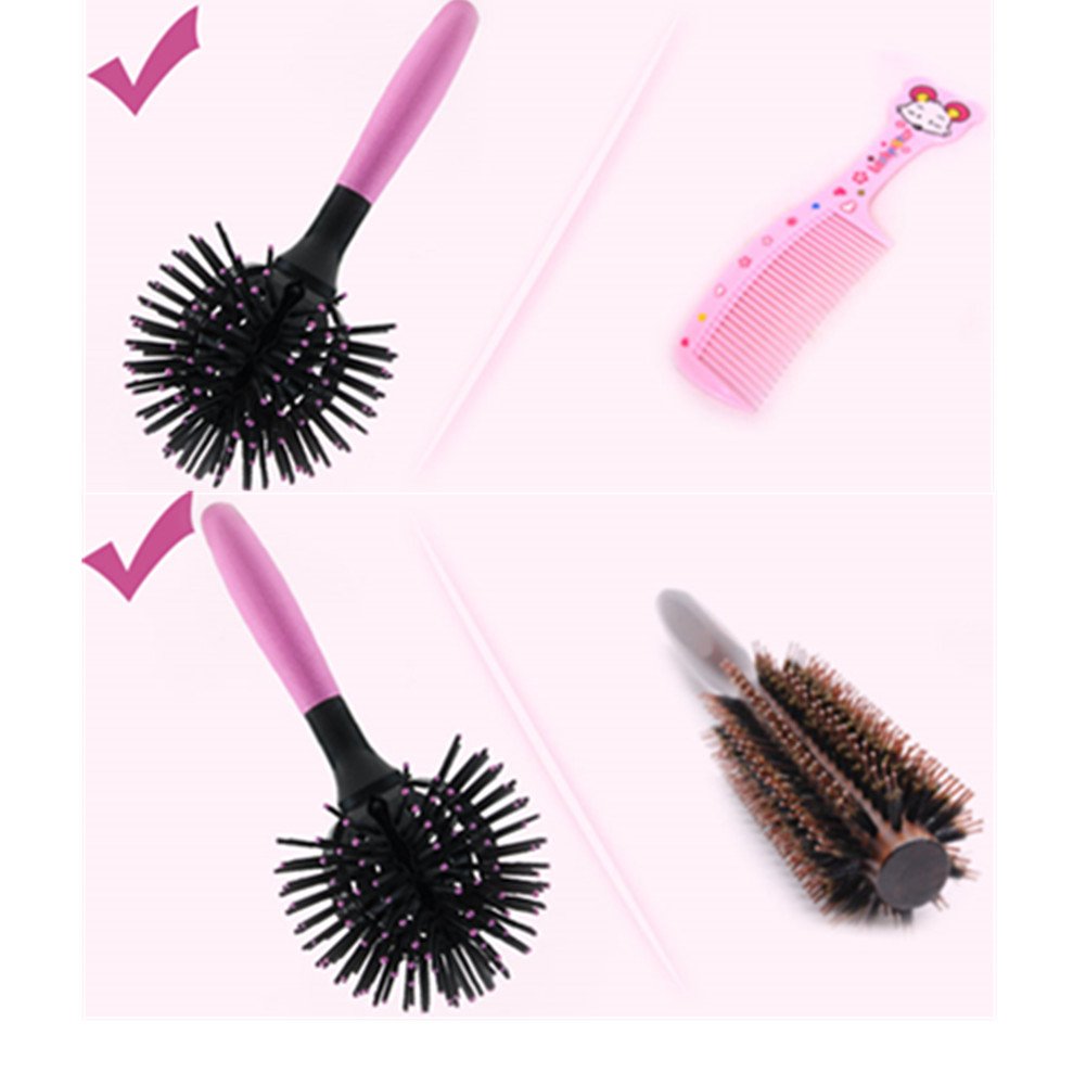 Pevor 3D Spherical Comb 360° DIY Curly Hairstyle Comb Heat Resistant Round Head Combs Fashion Magic Comb For Girls and Women