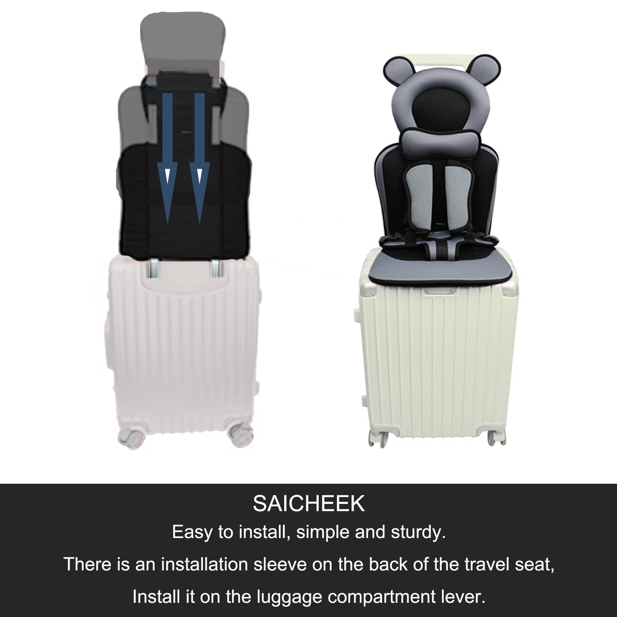 Toddler Travel Suitcase Seat with Safety Anti-Slip Rope,Ride on Suitcase for Kids,Ride Safer Travel Vest for Babies