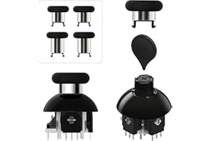 AKNES GuliKit TMR Electromagnetic Joysticks Compatible with DualSense PS5 / DualSense Edge (PS5 Edge) Controller, 720° Adjustable Tension Stick Replacement, with 3 Pairs Height Thumbstick Caps, Soldering Required