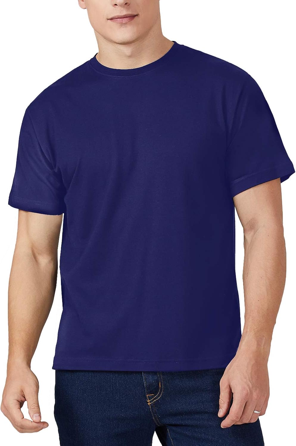 QUALFORT Men's Bamboo T-Shirts Crewneck Undershirt at  Men’s Clothing store