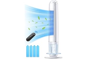 FANCOLE 43-INCH Evaporative Air Cooler, Portable Air Conditioners w/Cool Mode & 3 Speeds, 12H Timer for Auto-Off & Remote, 1 Gallon Water Tank, Wider Oscillating, Air Cooler for Room Bedroom Office