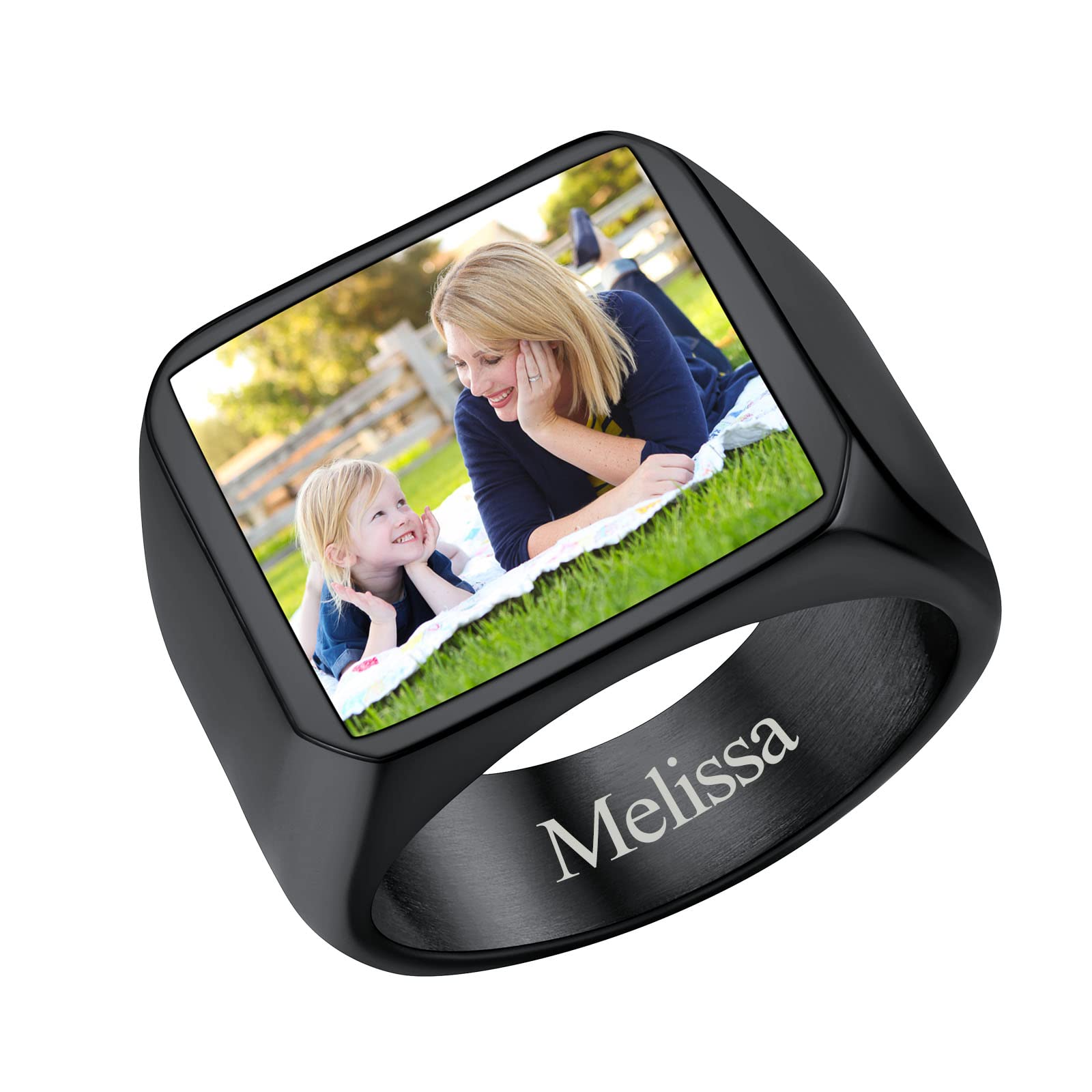 FindChic Customized Signet Photo Rings Square