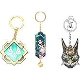 CROFFXLY 3PCS Genshin Key Chain Toy Impact Liyue Vision Anemo Luminous Xiao Genshin Weapons Cosplay Accessories FT133