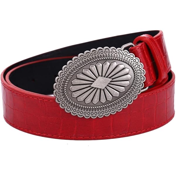 00s 5351 unborn calf leather belt Y2Kハラコ JUMISEE Women Vintage Leather Belt Western Disc Waist Belts