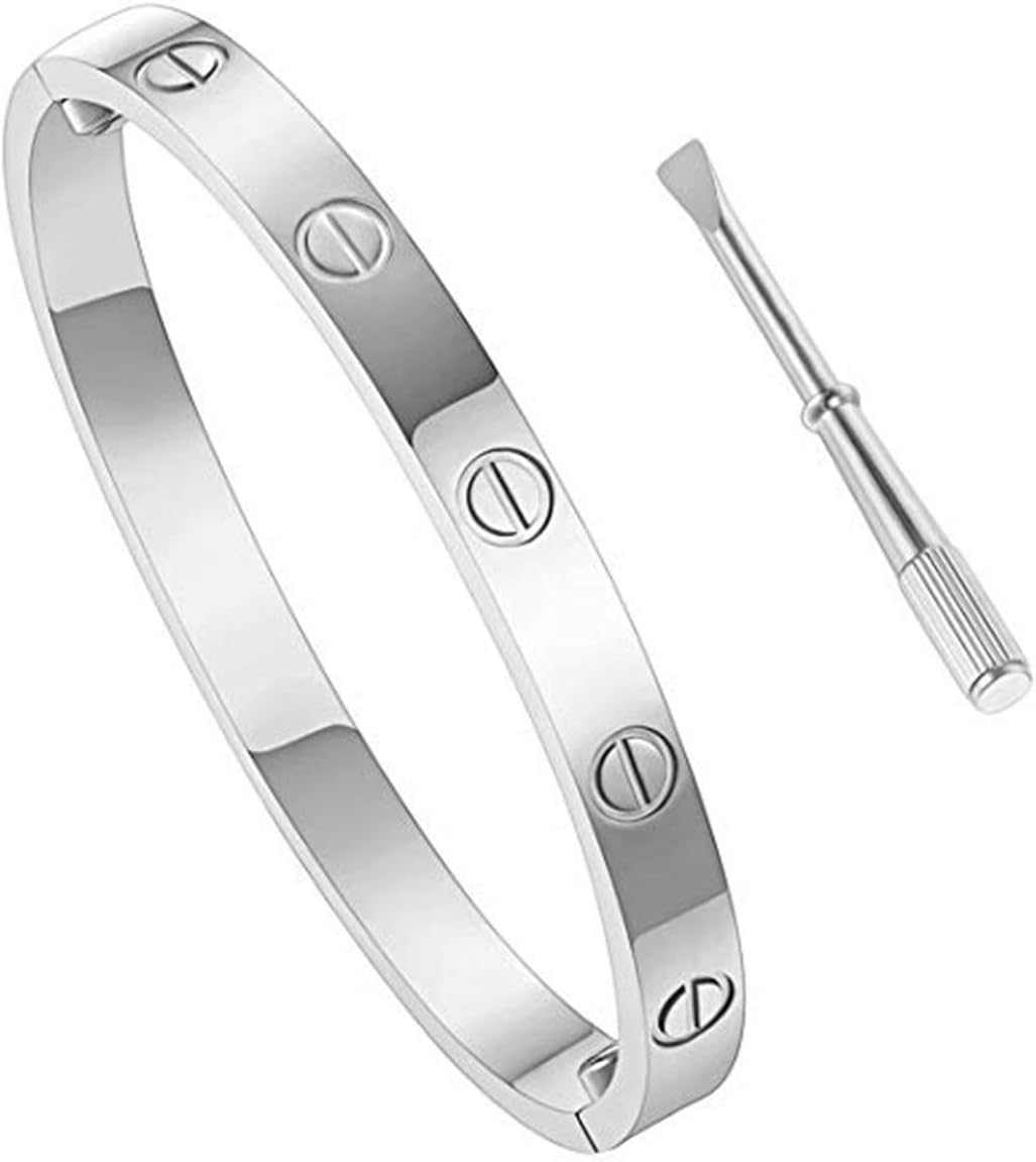 Love Bracelet Stainless Steel Cuff Bangle Titanium Steel Screws Womens Bracelet