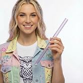 Lavender Glitter Vocal Tubes&reg; for Speech Therapy, Singing Therapy Straws for Vocal Health - Set of 2 Silicone Tubes for water resistant Voice Therapy, Singing exercises and singing training