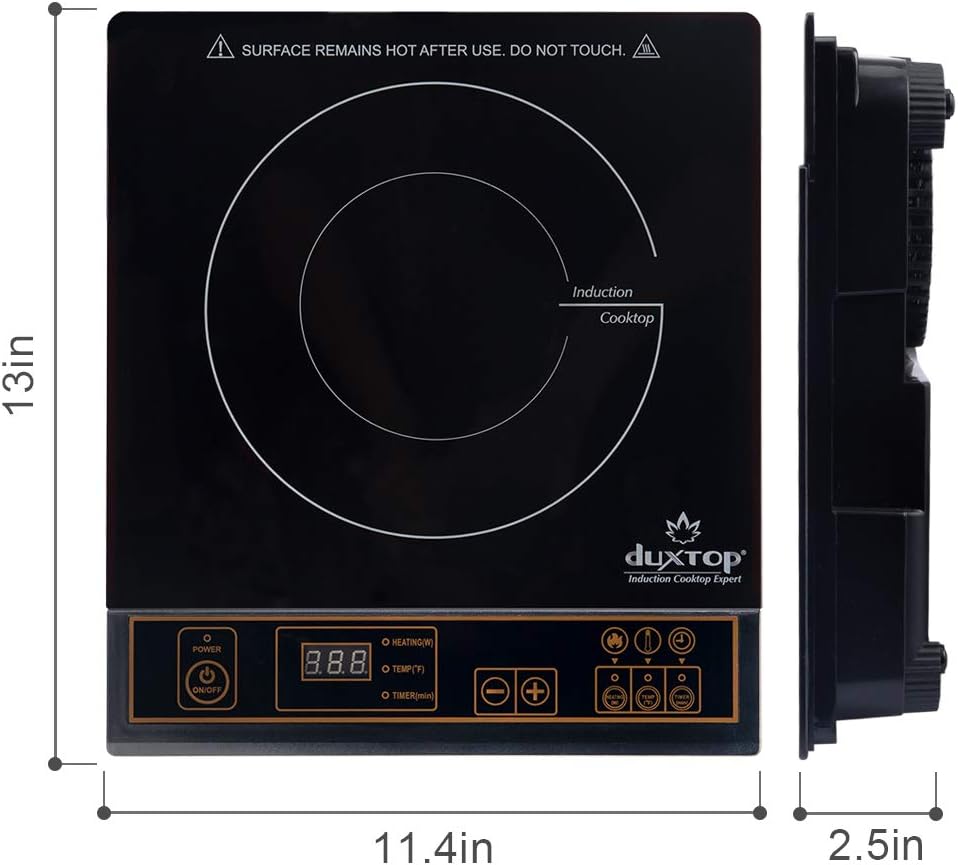 Duxtop 1800W Portable Induction Cooktop Countertop Burner, Gold 8100MC/BT-180G3: Electric Countertop Burners: Kitchen & Dining