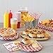 Unique Burger BBQ Picnic Party Supplies Bundle | Large Red Gingham Paper Plates and Luncheon Napkins | Small Plates & Napkins in Images no Longer Included